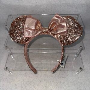 Disney World Minnie Mouse Ears Rose Gold Sequins
